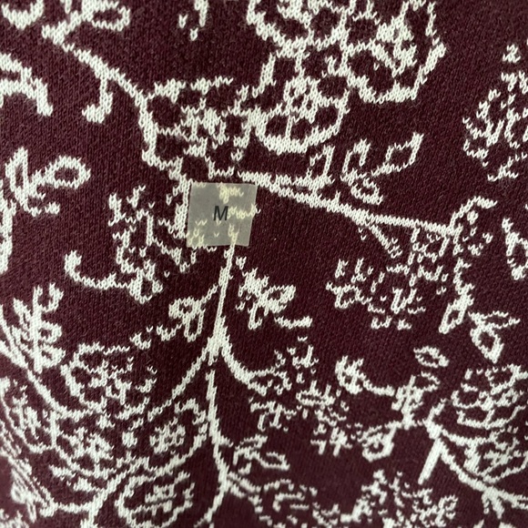 LOFT Burgundy Printed Sweater - Picture 3 of 4